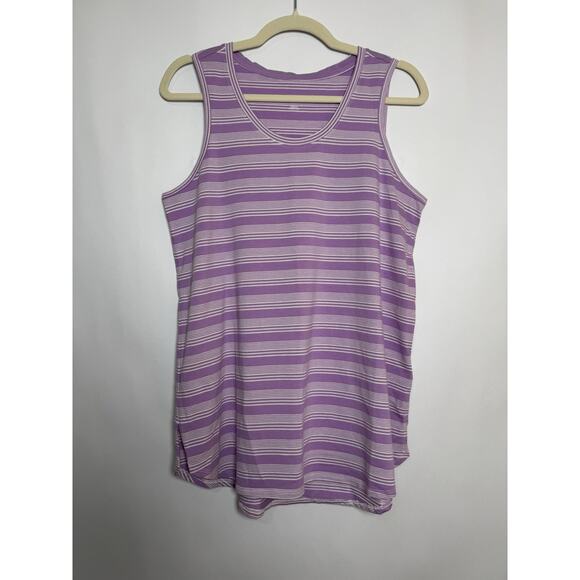 Soft Surroundings Isabel Pima Tunic Tank Bundle Purple‎ Blue Striped Size M - Picture 3 of 10